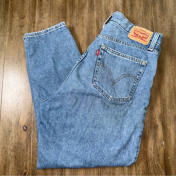 Levi’s Mom Jeans Baggy 90s High Rise Blue Tappered - Picture 3 of 13